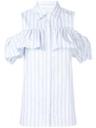 Michael Michael Kors Striped Cold Shoulder Shirt - Blue