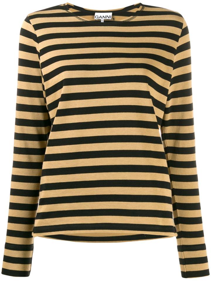 Ganni Striped Pattern T-shirt - Neutrals