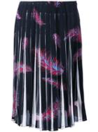 Emilio Pucci 'feathers Print Crepe De Chine' Skirt, Women's, Size: 42, Black, Silk/spandex/elastane
