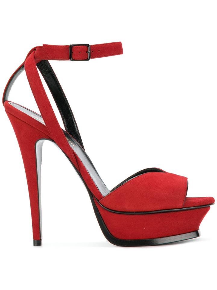 Saint Laurent Tribute 105 Open Toe Sandals - Red