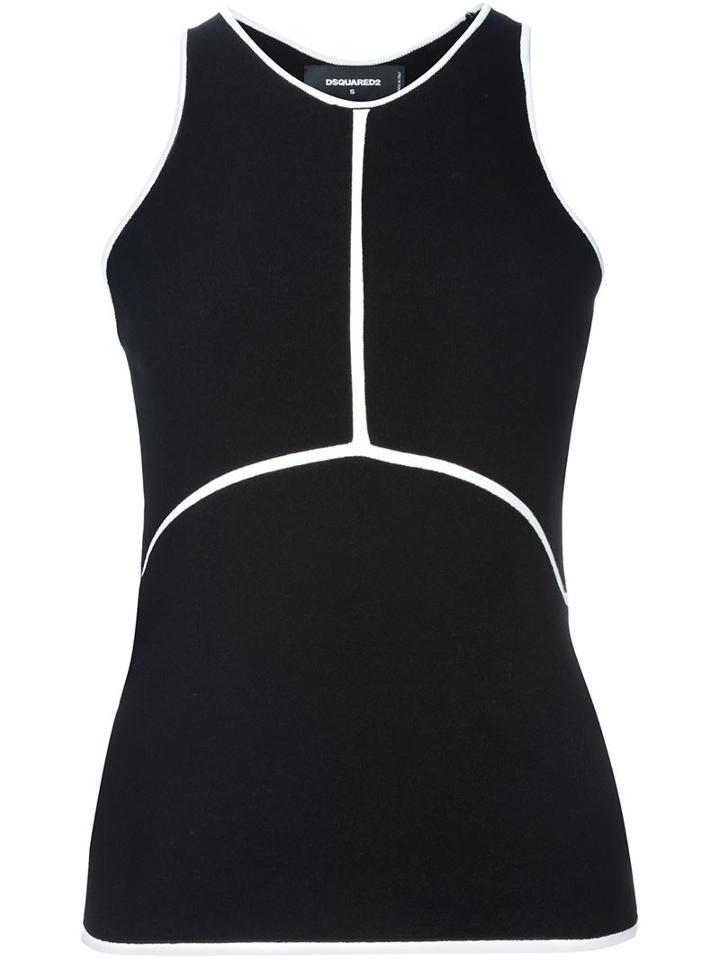 Dsquared2 Racerback Style Top, Women's, Size: S, Black, Polyester/viscose