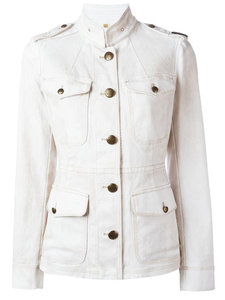 Fay Buttoned Jacket, Women's, Size: Small, White, Cotton/spandex/elastane