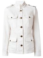 Fay Buttoned Jacket, Women's, Size: Small, White, Cotton/spandex/elastane