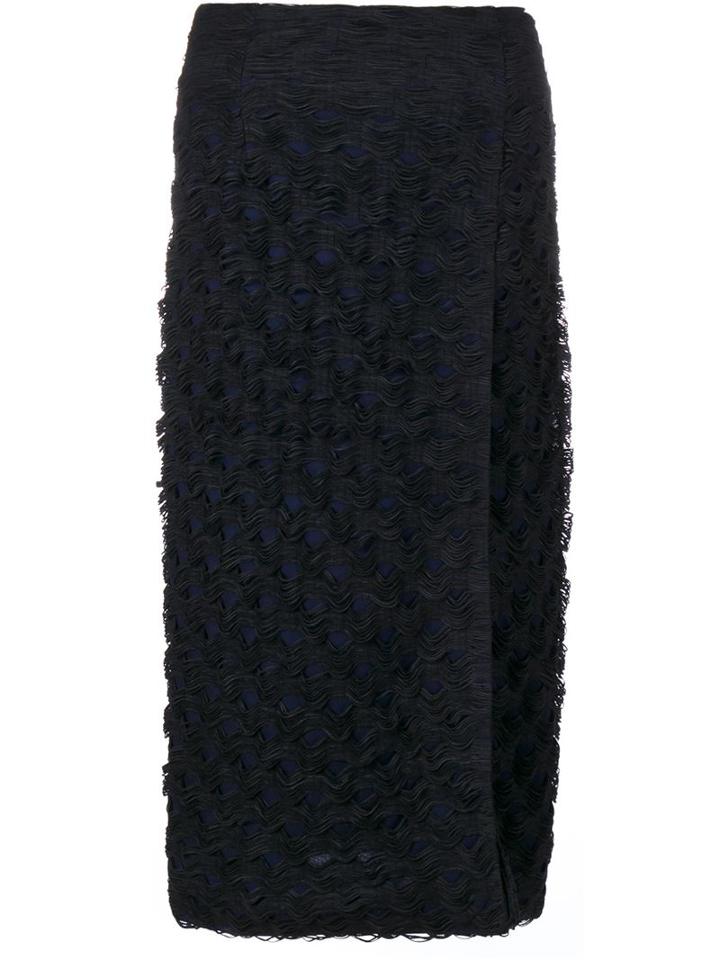 Jonathan Simkhai Tulle Skirt With Applique, Women's, Size: 2, Black, Polyester/polyurethane/viscose