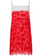 Nina Ricci Crystal Lace Slip Dress - Red