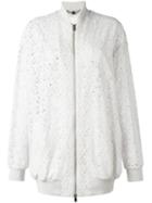 Stella Mccartney 'simone' Bomber Jacket, Women's, Size: 38, Pink/purple, Cotton/polyamide/polyester/viscose