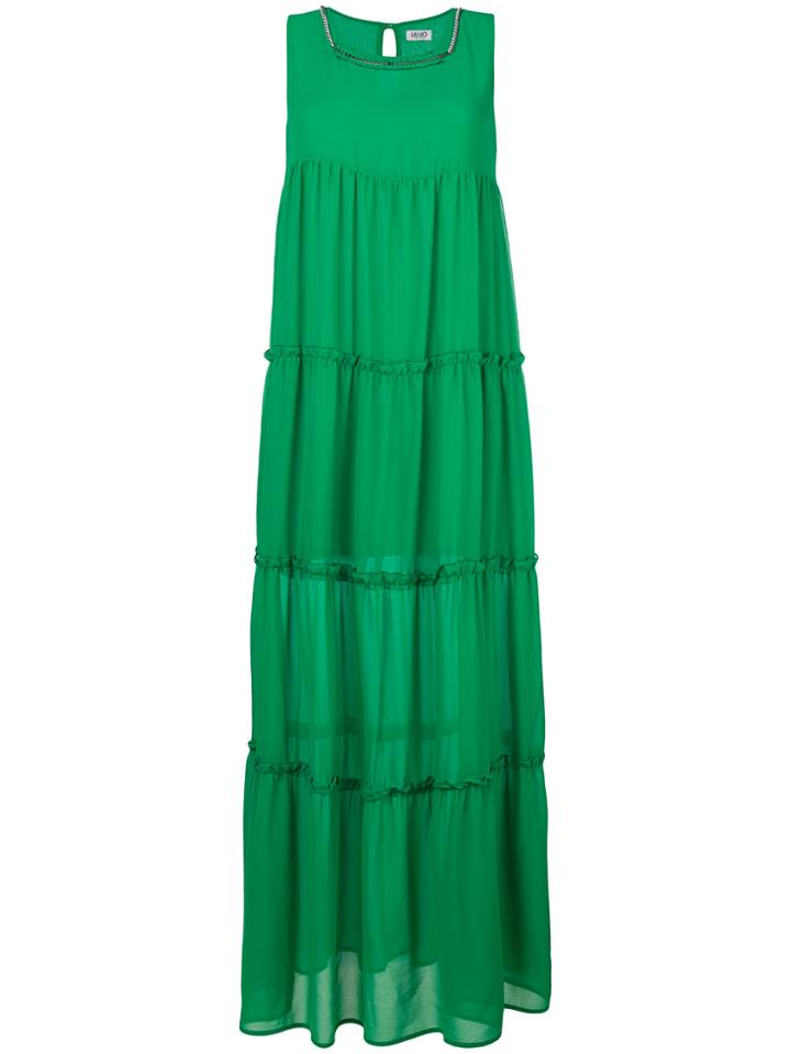 Liu Jo Tiered Sleeveless Maxi Dress - Green