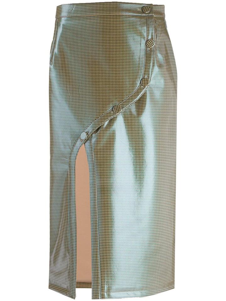 Rokh Slit Front Midi Skirt - Neutrals