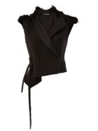 Ann Demeulemeester Asymmetric Gilet, Women's, Size: 40, Black, Cotton/acetate/rayon/virgin Wool