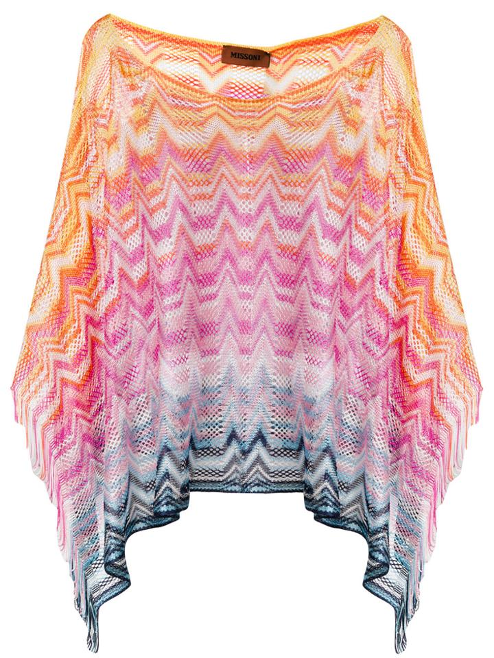 Missoni Sheer Knitted Poncho - Multicolour