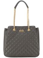 Love Moschino - Double-chain Quilted Shoulder Bag - Women - Polyurethane - One Size, Grey, Polyurethane