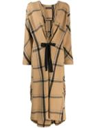 Phisique Du Role Fringed Oversized Coat - Brown