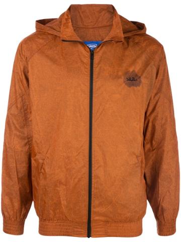 Anton Belinskiy Marbled Hooded Track Jacket - Orange
