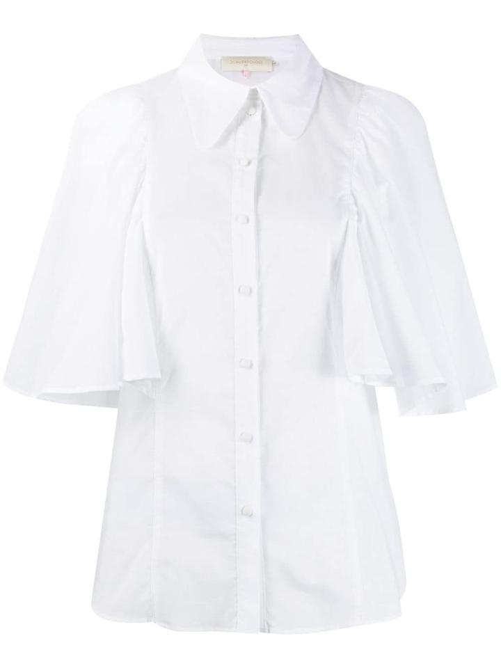 L'autre Chose Ruffle Cap Shirt - White