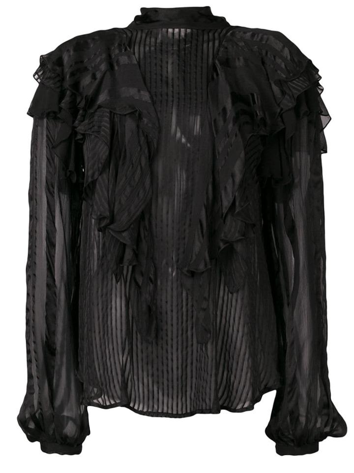 Plein Sud Ruffled Blouse - Black