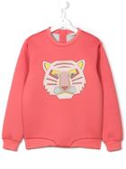 Stella Mccartney Kids 'reeve' Tiger Print Sweatshirt, Girl's, Size: 14 Yrs, Pink/purple