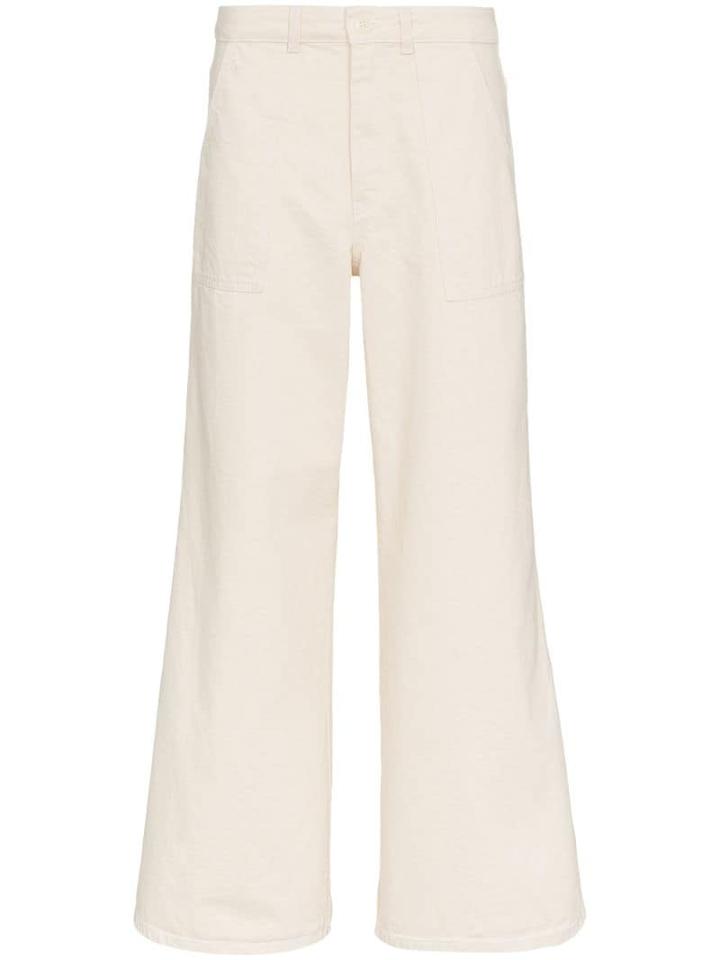 Ganni Bluebell Wide Leg Trousers - Neutrals