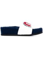 Miu Miu M Patch Slides - Blue