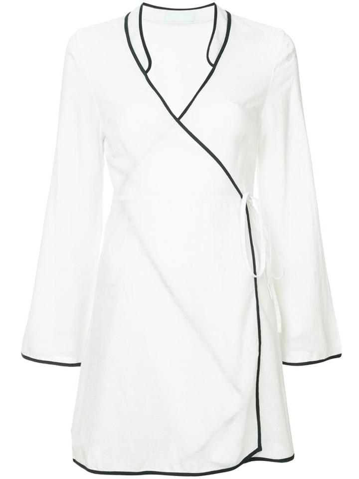 The Upside Mini Wrap Dress - White