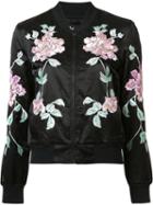 3x1 Embroidered Flowers Jacket, Women's, Size: Medium, Black, Polyester/cotton/rayon