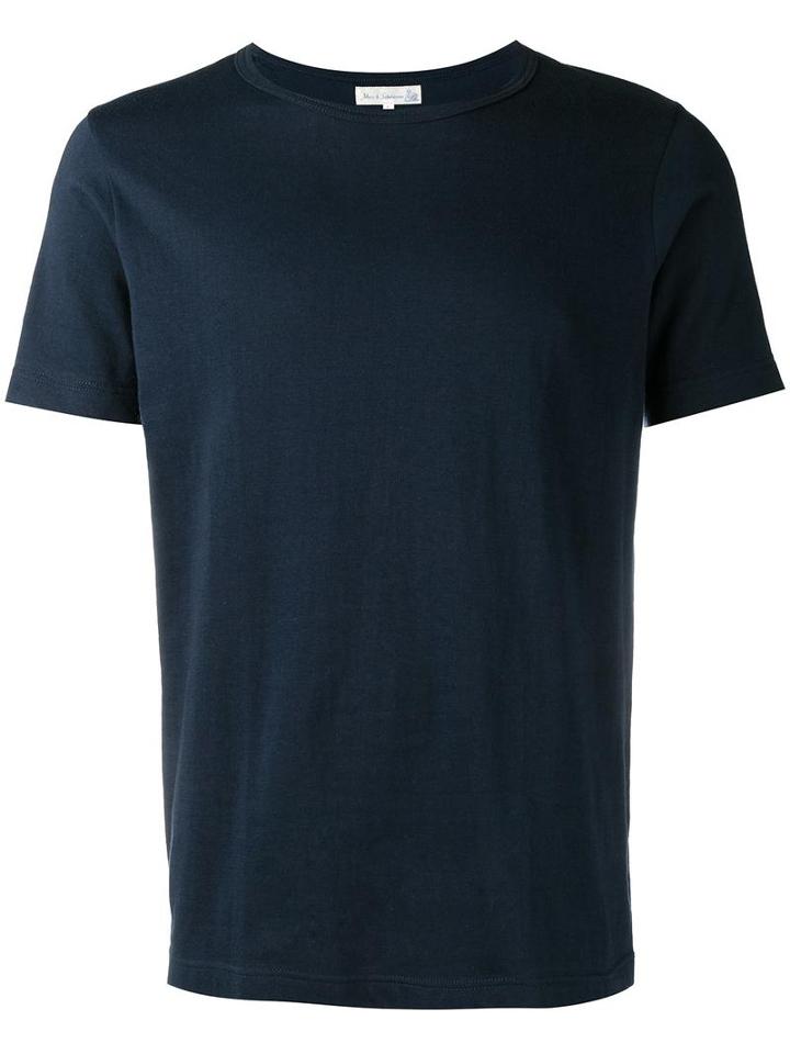 Merz B. Schwanen Crew Neck T-shirt, Men's, Size: Small, Blue, Cotton