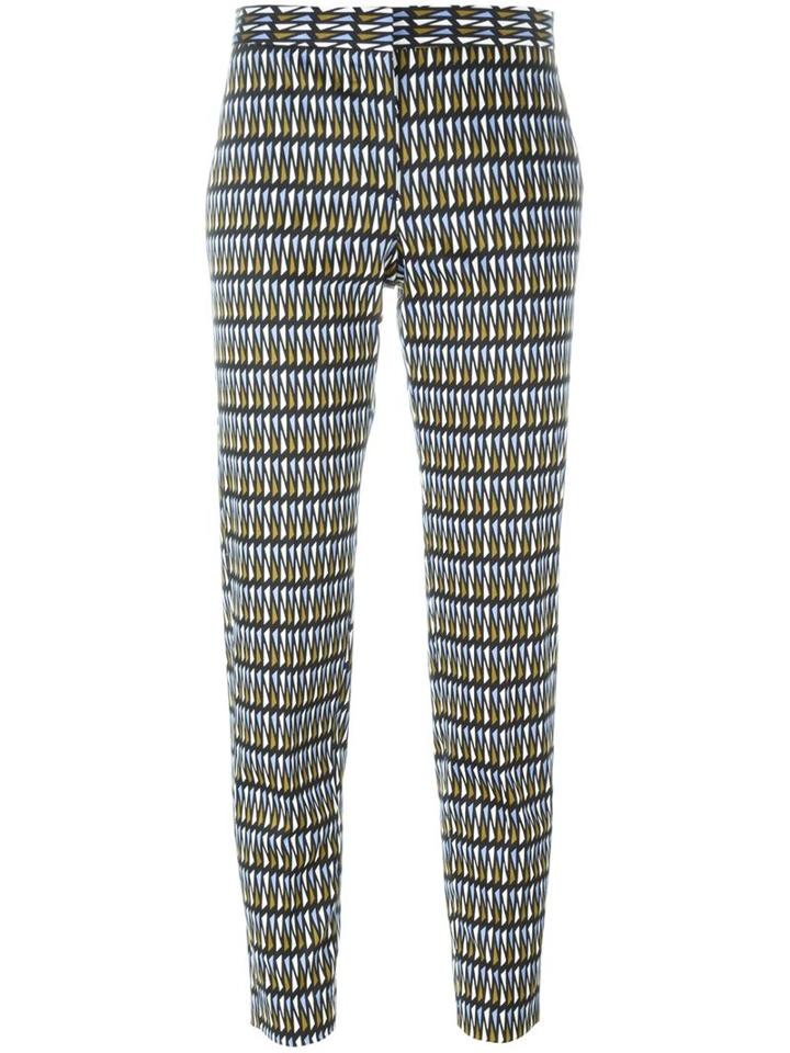 Paul Smith Black Label Geometric Pattern Slim Fit Trousers, Women's, Size: 40, Cotton/polyurethane
