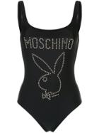 Moschino Logo Playboy Bunny Swimsuit - Black