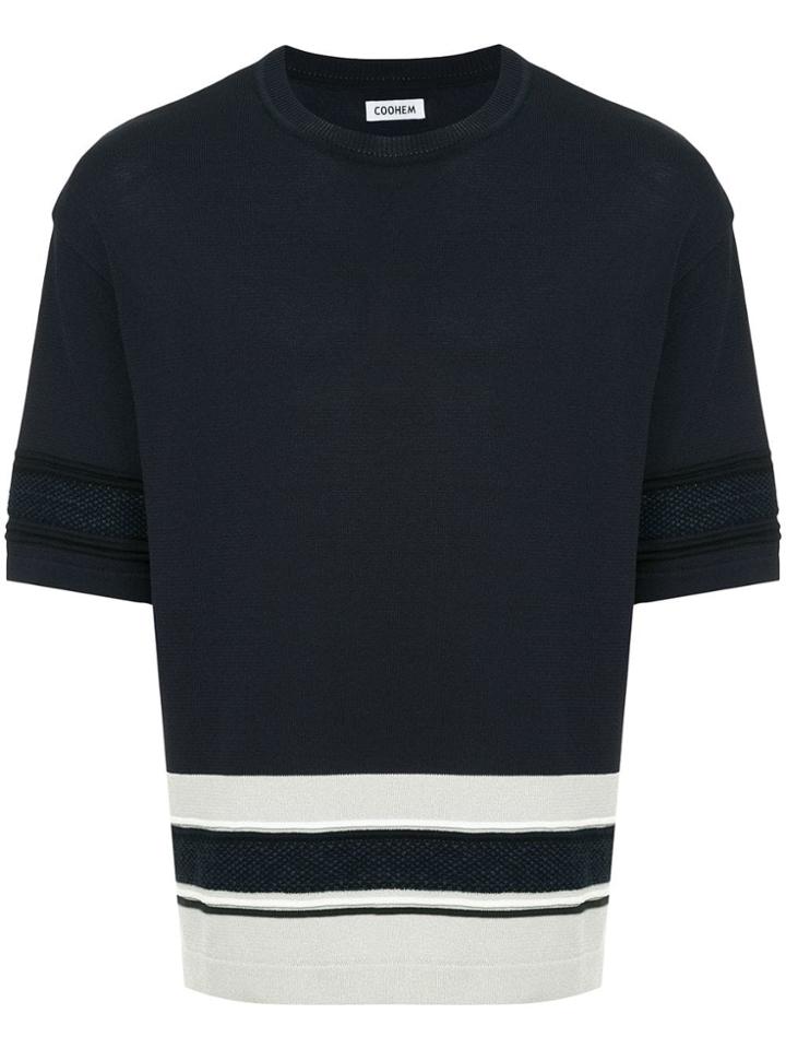Coohem Sporty Bi-color Knit Swetaer - Blue