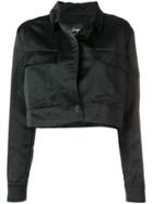 Andrea Ya'aqov Cropped Buttoned Jacket - Black