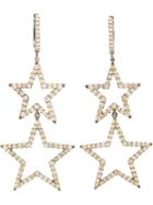 Rosa De La Cruz Burnished Gold And Brown Diamond Star Earrings