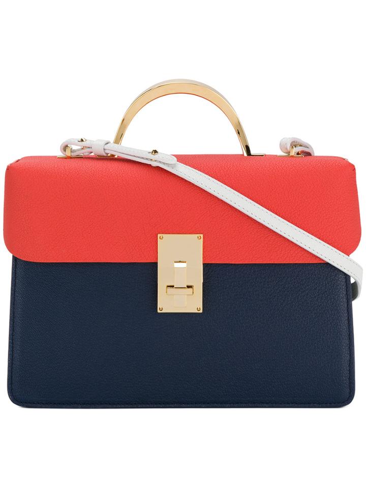 The Volon Colour Block Satchel Bag - Blue