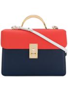 The Volon Colour Block Satchel Bag - Blue