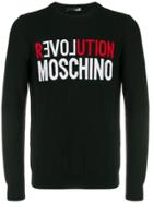 Love Moschino Logo Contrast Sweater - Black