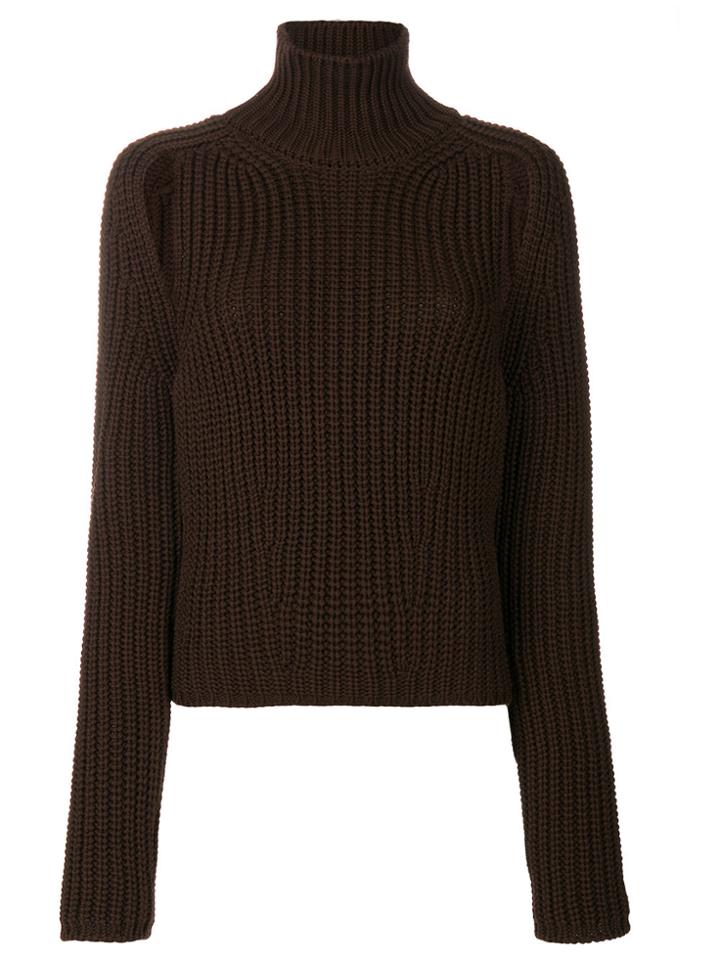 Calvin Klein 205w39nyc Cut Out Shoulder Jumper - Brown