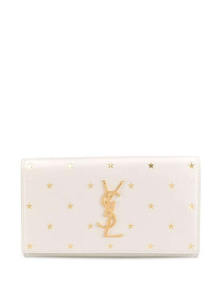 Saint Laurent Logo Star Wallet - Neutrals