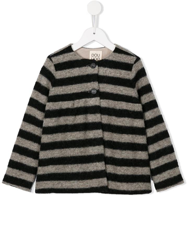 Douuod Kids Striped Jacket, Girl's, Size: 6 Yrs, Black