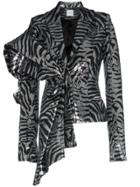 Halpern Silk Zebra-stripe Sequinned Jacket - Black