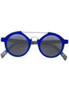 Italia Independent Round Framed Sunglasses, Adult Unisex, Blue, Velvet/plastic