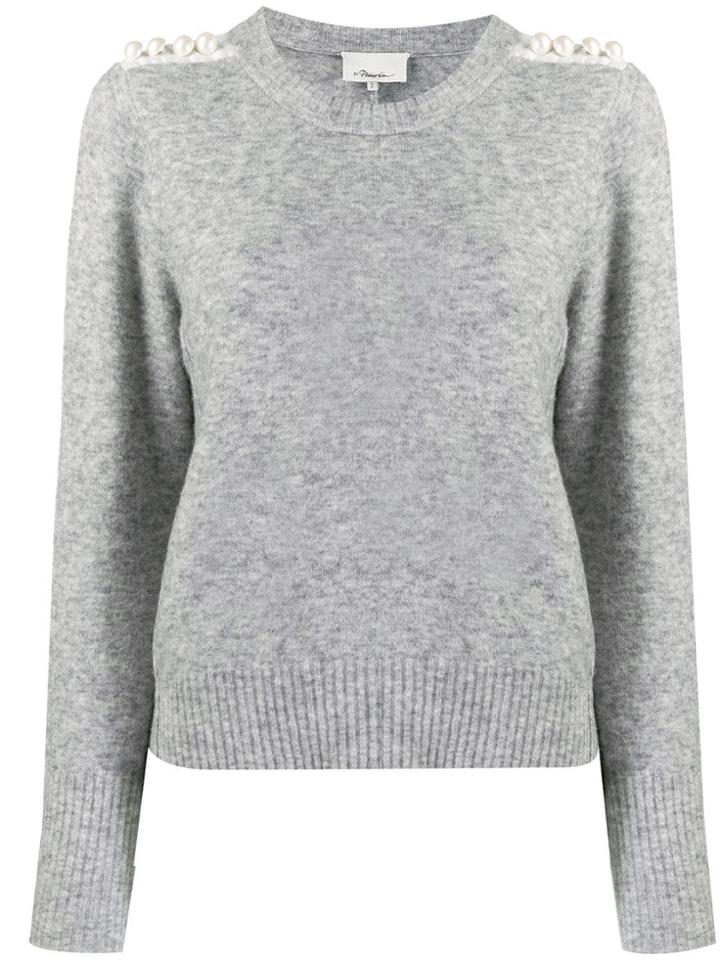 3.1 Phillip Lim Pearl Detail Jumper - Grey