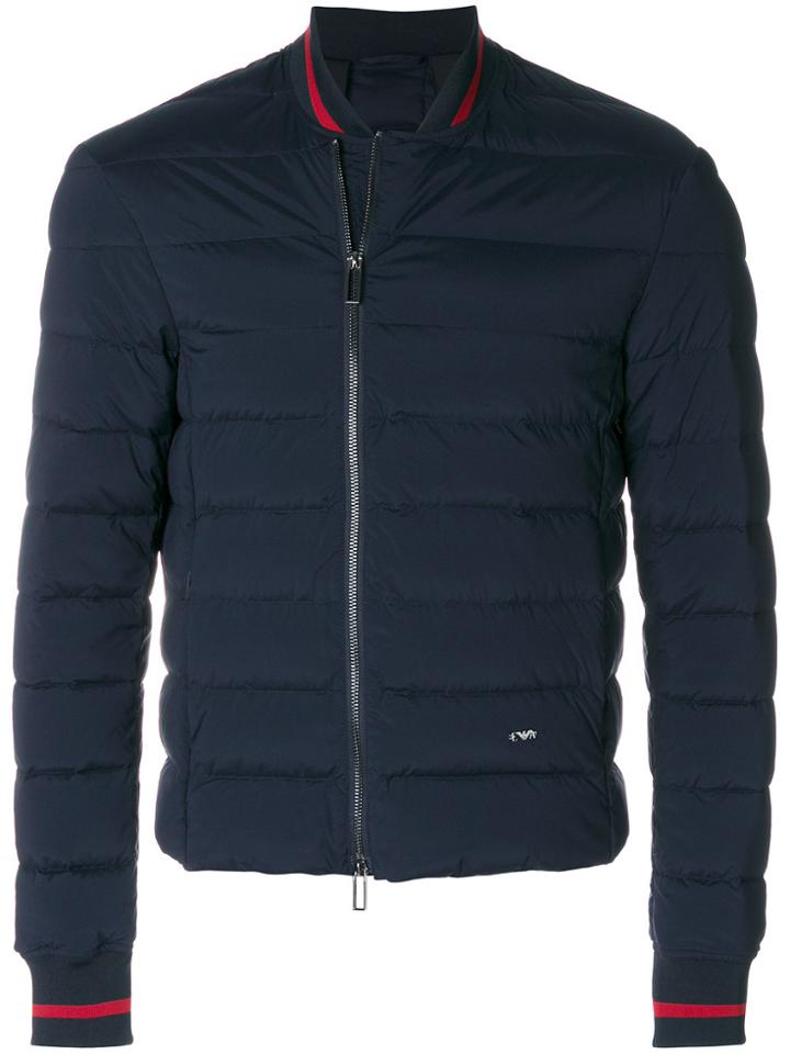 Emporio Armani Side Zip Puffer Jacket - Blue