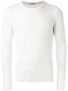 Nuur Textured Crew Neck Sweater, Men's, Size: 50, White, Nylon/spandex/elastane/merino/polyacrylic