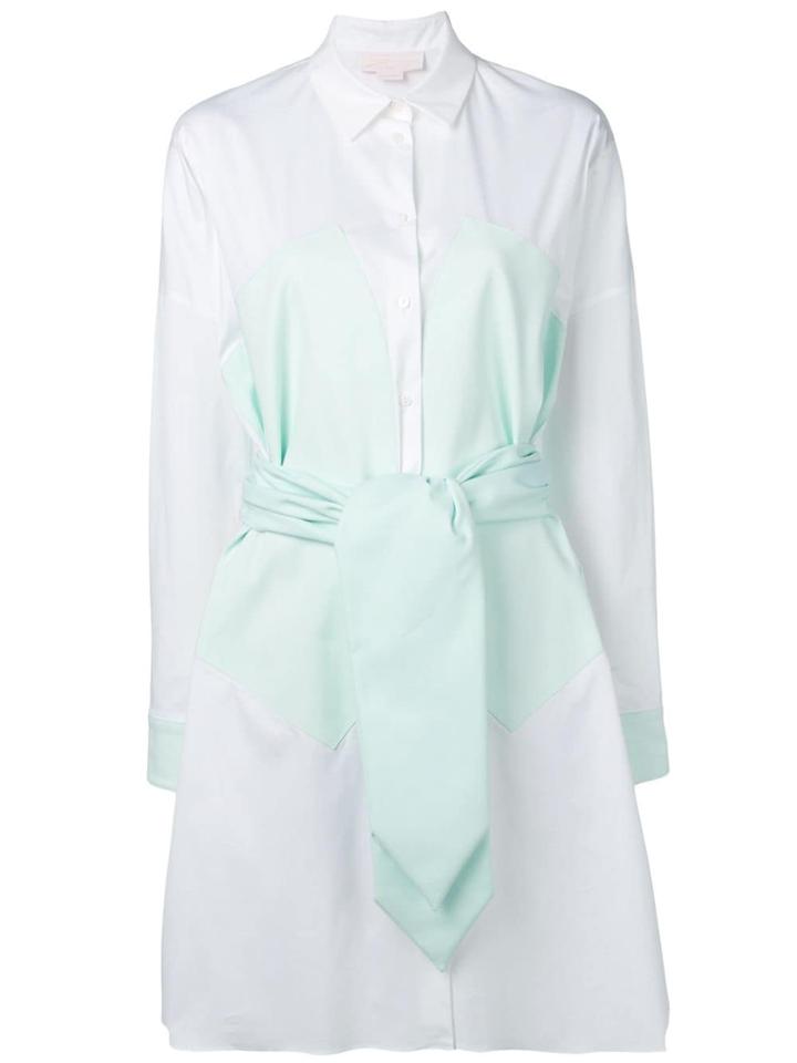 Genny Belted Shirt Dress - White