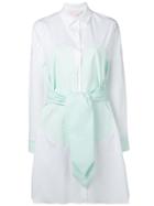 Genny Belted Shirt Dress - White