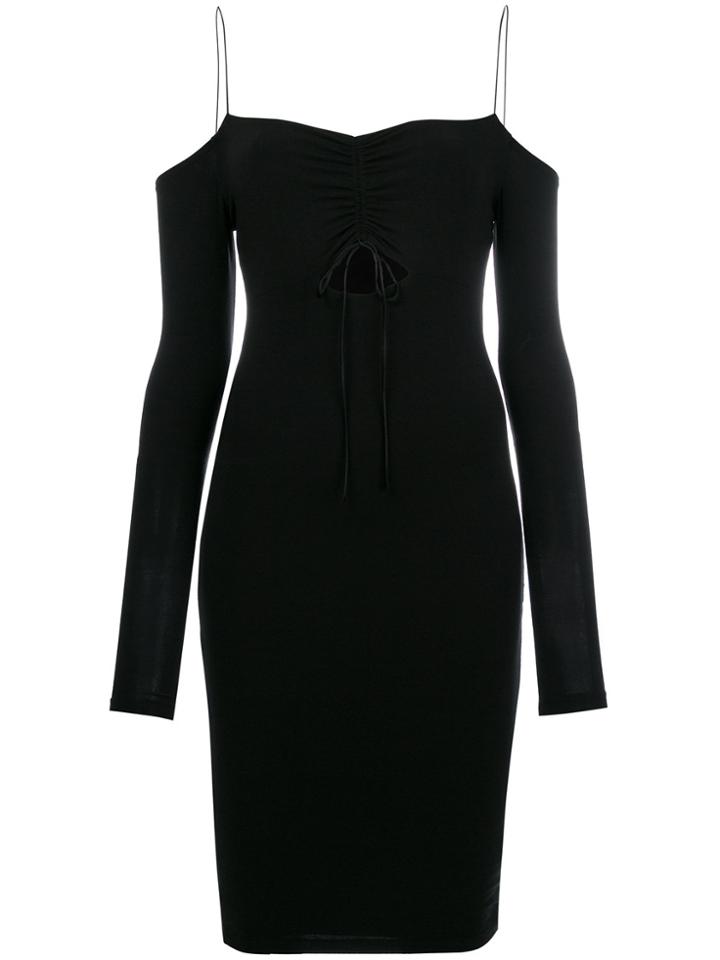 T By Alexander Wang Cold Shoulder Cut-out Dress - Black