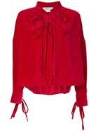 Osman Jacky Self-tie Velvet Top - Pink & Purple