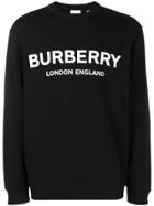 Burberry Logo Print Cotton Sweatshirt - Black