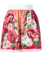 Dolce & Gabbana Peony Print Mini Skirt - Pink & Purple