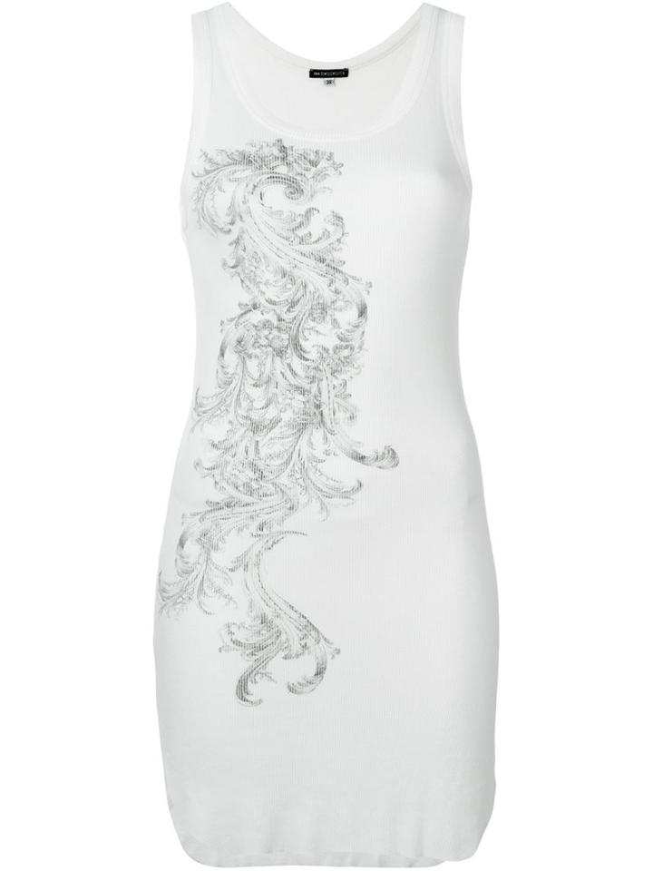Ann Demeulemeester Floral Print Long Tank, Women's, Size: 38, White, Rayon/wool