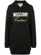 Moschino Couture Embroidered Hoodie Dress - Black