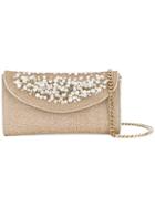 Casadei Pearl Embellished Clutch - Nude & Neutrals